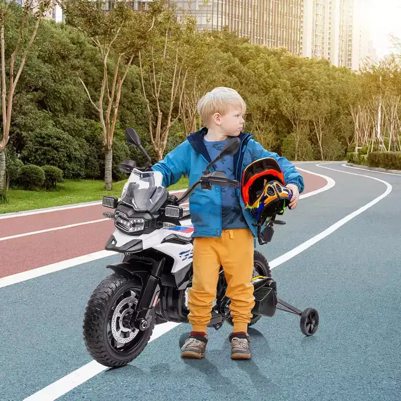 12V 7AH Ride On Motorcycle, Licensed BMW Kids Motorcycle, High/Low Speed, EVA Tire, LED Headlights, for Boys and Girls