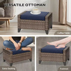 EAGLE PEAK Bistro Table and Chairs, Outdoor Bistro Set, Wicker Swivel Rocking Chairs and Table
