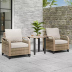 EAGLE PEAK Wicker Bistro Table and Chairs, Outdoor Bistro Set, Rattan Patio Furniture, Wicker Patio Chairs & Table, 3 Piece Set