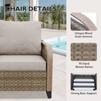 EAGLE PEAK Wicker Bistro Table and Chairs, Outdoor Bistro Set, Rattan Patio Furniture, Wicker Patio Chairs & Table, 3 Piece Set