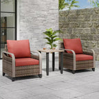 EAGLE PEAK Wicker Bistro Table and Chairs, Outdoor Bistro Set, Rattan Patio Furniture, Wicker Patio Chairs & Table, 3 Piece Set
