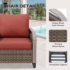EAGLE PEAK Wicker Bistro Table and Chairs, Outdoor Bistro Set, Rattan Patio Furniture, Wicker Patio Chairs & Table, 3 Piece Set