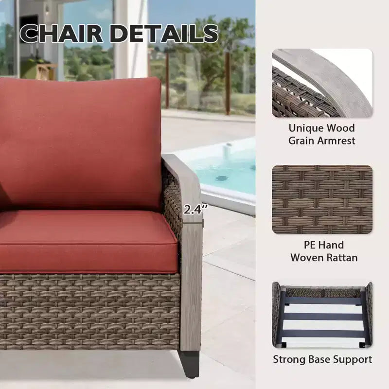 EAGLE PEAK Wicker Bistro Table and Chairs, Outdoor Bistro Set, Rattan Patio Furniture, Wicker Patio Chairs & Table, 3 Piece Set