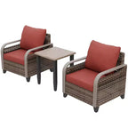 EAGLE PEAK Wicker Bistro Table and Chairs, Outdoor Bistro Set, Rattan Patio Furniture, Wicker Patio Chairs & Table, 3 Piece Set