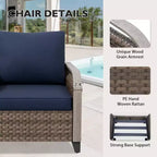 EAGLE PEAK Wicker Bistro Table and Chairs, Outdoor Bistro Set, Rattan Patio Furniture, Wicker Patio Chairs & Table, 3 Piece Set