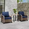 EAGLE PEAK Wicker Bistro Table and Chairs, Outdoor Bistro Set, Rattan Patio Furniture, Wicker Patio Chairs & Table, 3 Piece Set