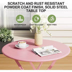 3-Piece Patio Bistro Set with Round Table & 2 Folding Chairs, for Balcony, Garden, Porch  Space-Saving Design (Flat Tube)