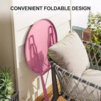 3-Piece Patio Bistro Set with Round Table & 2 Folding Chairs, for Balcony, Garden, Porch  Space-Saving Design (Flat Tube)