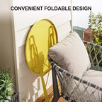 3-Piece Patio Bistro Set with Round Table & 2 Folding Chairs, for Balcony, Garden, Porch  Space-Saving Design (Flat Tube)