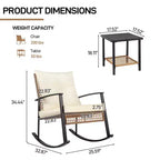 Karl Home Patio 3-Piece Wicker Rocking Conversation Set