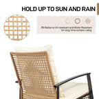 Karl Home Patio 3-Piece Wicker Rocking Conversation Set