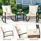 Karl Home Patio 3-Piece Wicker Rocking Conversation Set