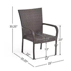 GDFStudio Nyanza Outdoor Wicker 3 Piece Bistro Set with Umbrella Hole