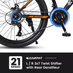 NAYSAYE Bicycle 26 Inch Mountain Bike 21 Speeds Mechanical Disc Brakes for Off Road, Orange, 71*25*39.3