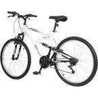hykolity 26 inch Mountain Bike MTB Outdoor Bicycle Cycling 18 Speed Sport Bikes Trail Off Road Full Suspension for Adult Men Unisex White