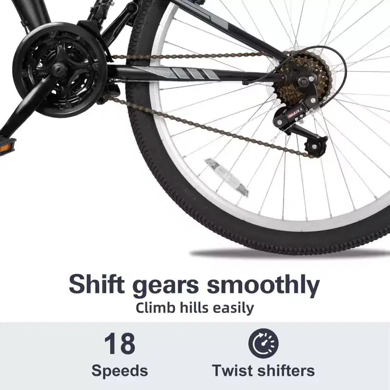 hykolity 27.5 inch Mountain Bike MTB Outdoor Bicycle Cycling 18 Speed Sport Bikes Trail Off Road Full Suspension for Adult Men Unisex Black