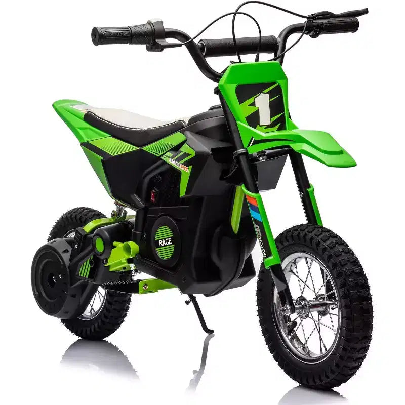 24V Kids Electric Off-Road Motorcycle 250W Motor Air-Filled Tires Metal Suspension Max 22KM/H 139LBS Load for Ages 6+ Riding Toy
