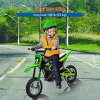 24V Kids Electric Off-Road Motorcycle 250W Motor Air-Filled Tires Metal Suspension Max 22KM/H 139LBS Load for Ages 6+ Riding Toy