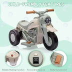 6V Kids Bubble Ride-On Motorcycle w/LED Lights & Music, Foot Pedal, Forward/Reverse, 66LBS for Ages 3+ (Bubble Sol. Not Included)