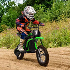 24V Kids Electric Dirt Bike 350W Motor, 3-Speed (5-14.29MPH), Hydraulic Suspension, 135LBS Capacity for Ages 8-12, 90 Min Runtime