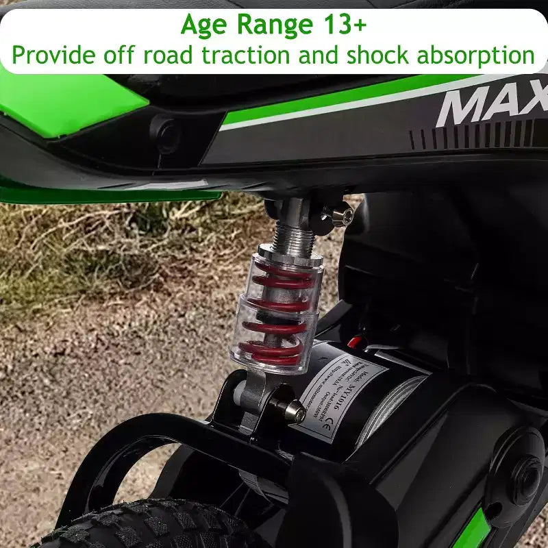 24V Kids Electric Dirt Bike 350W Motor, 3-Speed (5-14.29MPH), Hydraulic Suspension, 135LBS Capacity for Ages 8-12, 90 Min Runtime