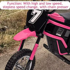 24V Kids Electric Dirt Bike 350W Motor, 3-Speed (5-14.29MPH), Hydraulic Suspension, 135LBS Capacity for Ages 8-12, 90 Min Runtime