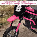 24V Kids Electric Dirt Bike 350W Motor, 3-Speed (5-14.29MPH), Hydraulic Suspension, 135LBS Capacity for Ages 8-12, 90 Min Runtime