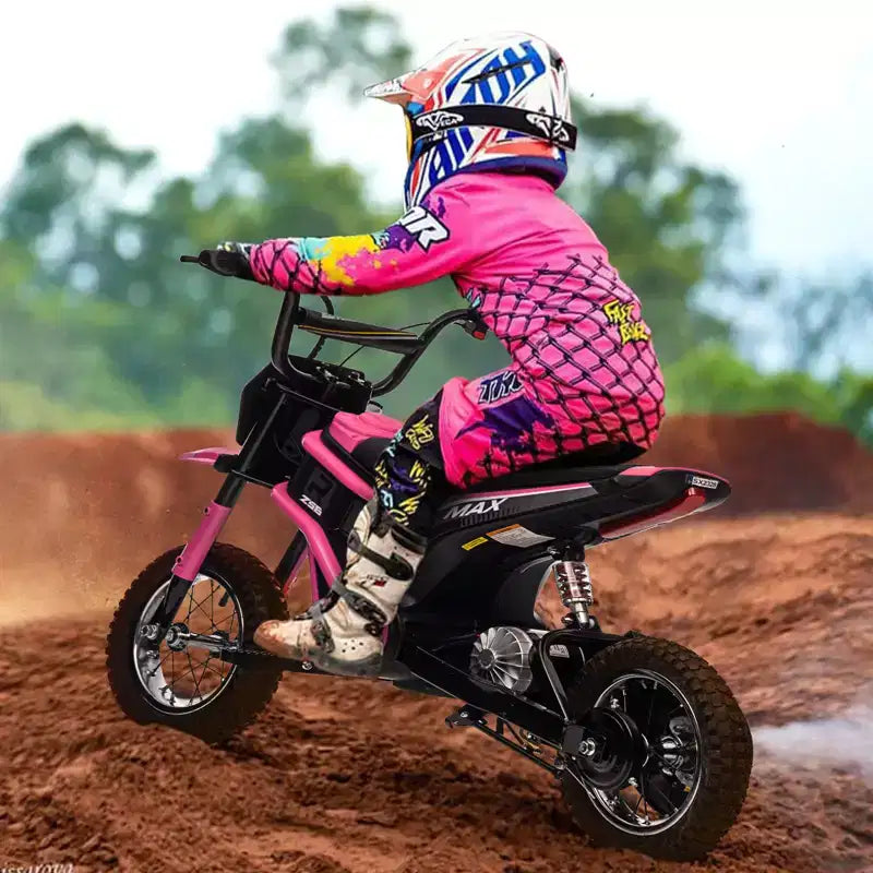 24V Kids Electric Dirt Bike 350W Motor, 3-Speed (5-14.29MPH), Hydraulic Suspension, 135LBS Capacity for Ages 8-12, 90 Min Runtime