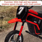24V Kids Electric Dirt Bike 350W Motor, 3-Speed (5-14.29MPH), Hydraulic Suspension, 135LBS Capacity for Ages 8-12, 90 Min Runtime