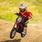 24V Kids Electric Dirt Bike 350W Motor, 3-Speed (5-14.29MPH), Hydraulic Suspension, 135LBS Capacity for Ages 8-12, 90 Min Runtime