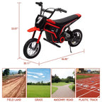 24V Kids Electric Dirt Bike 350W Motor, 3-Speed (5-14.29MPH), Hydraulic Suspension, 135LBS Capacity for Ages 8-12, 90 Min Runtime