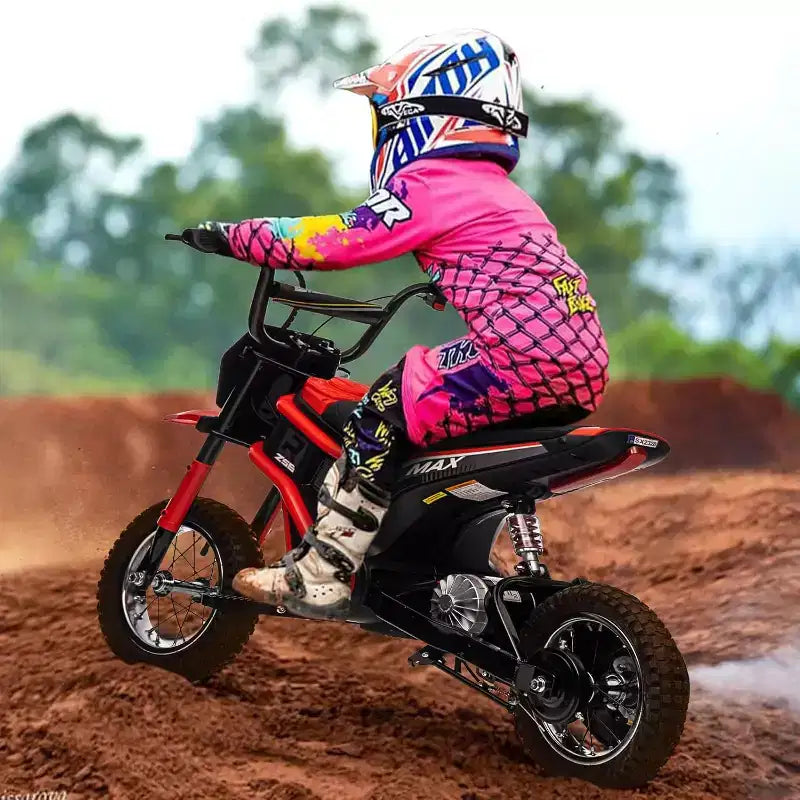 24V Kids Electric Dirt Bike 350W Motor, 3-Speed (5-14.29MPH), Hydraulic Suspension, 135LBS Capacity for Ages 8-12, 90 Min Runtime