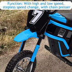 24V Kids Electric Dirt Bike 350W Motor, 3-Speed (5-14.29MPH), Hydraulic Suspension, 135LBS Capacity for Ages 8-12, 90 Min Runtime