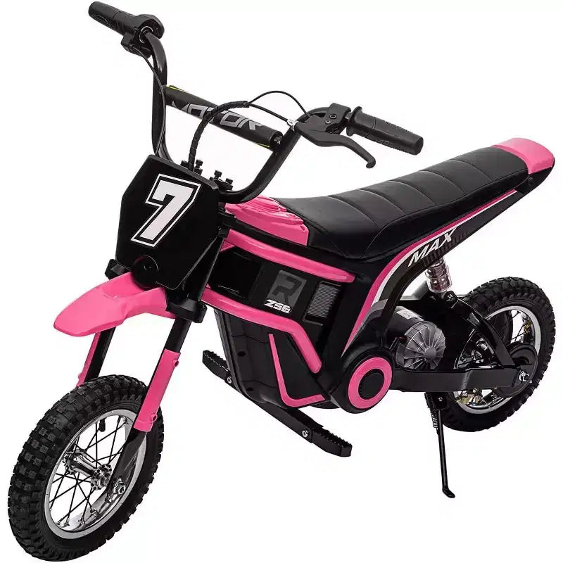24V Kids Electric Dirt Bike 350W Motor, 3-Speed (5-14.29MPH), Hydraulic Suspension, 135LBS Capacity for Ages 8-12, 90 Min Runtime
