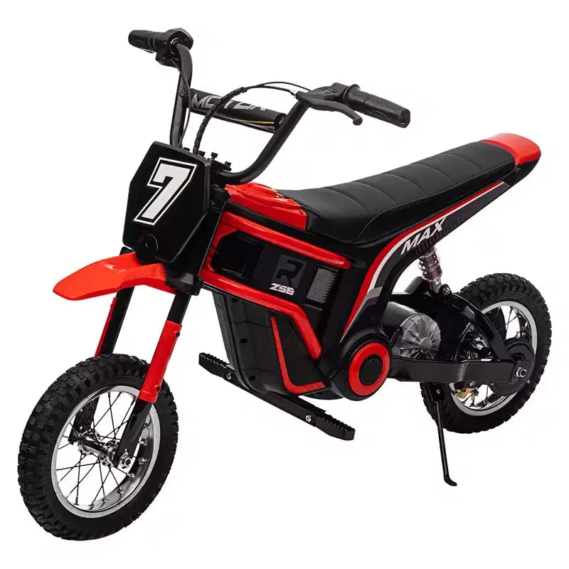 24V Kids Electric Dirt Bike 350W Motor, 3-Speed (5-14.29MPH), Hydraulic Suspension, 135LBS Capacity for Ages 8-12, 90 Min Runtime