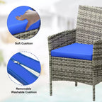 3 Piece Patio Set with PE Rattan  Outdoor Conversation Furniture Set for Front Porch, 2 Chairs & Coffee Table  Bistro Balcony Patio Furniture