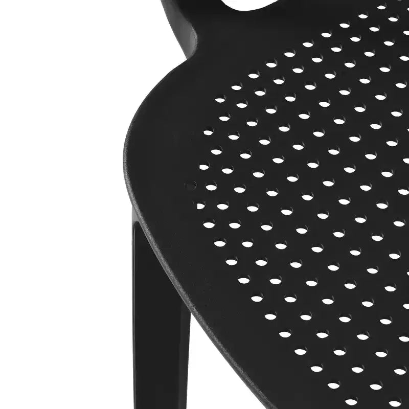 WestinTrends Playa 3-Piece Round Metal Bistro Dining Table Set And Stackable Resin Patio Dining Arm Chairs