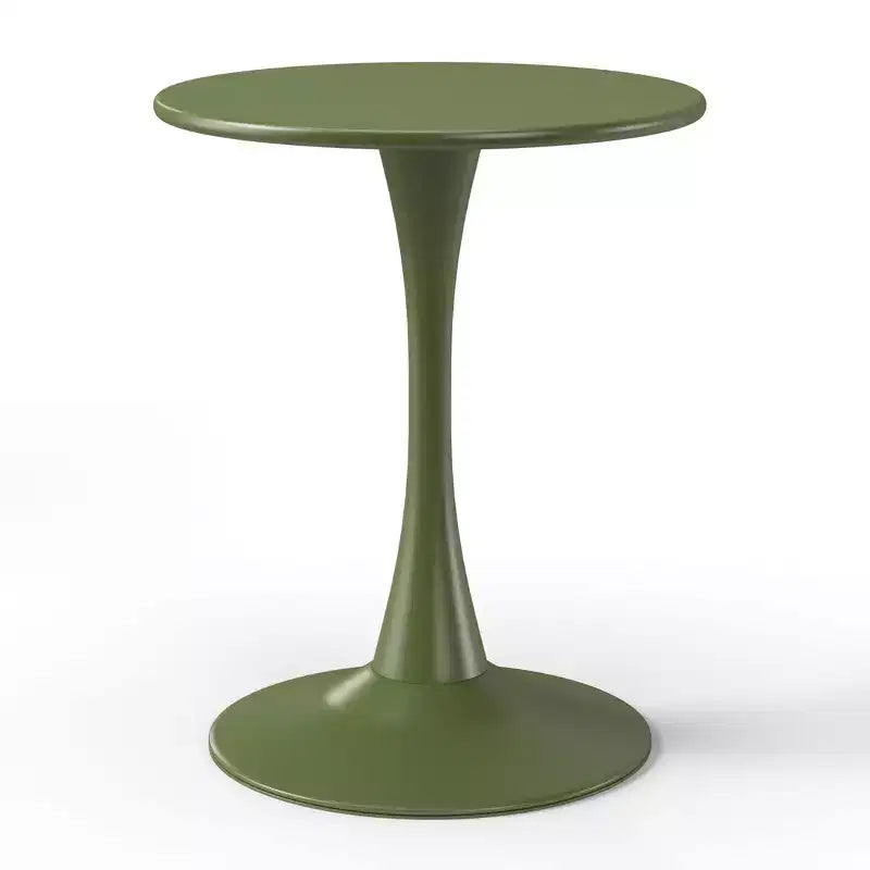 WestinTrends Playa 3-Piece Round Metal Bistro Dining Table Set And Stackable Resin Patio Dining Arm Chairs