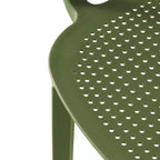 WestinTrends Playa 3-Piece Round Metal Bistro Dining Table Set And Stackable Resin Patio Dining Arm Chairs