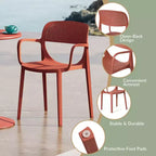 WestinTrends Playa 3-Piece Round Metal Bistro Dining Table Set And Stackable Resin Patio Dining Arm Chairs