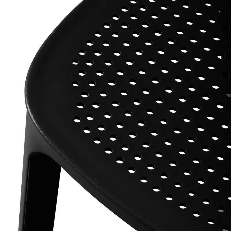 WestinTrends Playa 3-Piece Round Metal Bistro Dining Table Set And Stackable Resin Patio Dining Side Chairs