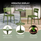 WestinTrends Playa 3-Piece Round Metal Bistro Dining Table Set And Stackable Resin Patio Dining Side Chairs