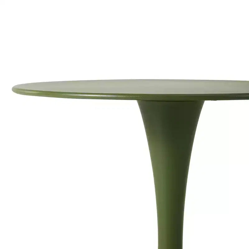 WestinTrends Playa 3-Piece Round Metal Bistro Dining Table Set And Stackable Resin Patio Dining Side Chairs