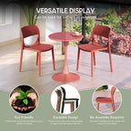 WestinTrends Playa 3-Piece Round Metal Bistro Dining Table Set And Stackable Resin Patio Dining Side Chairs