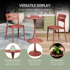 WestinTrends Playa 3-Piece Round Metal Bistro Dining Table Set And Stackable Resin Patio Dining Side Chairs