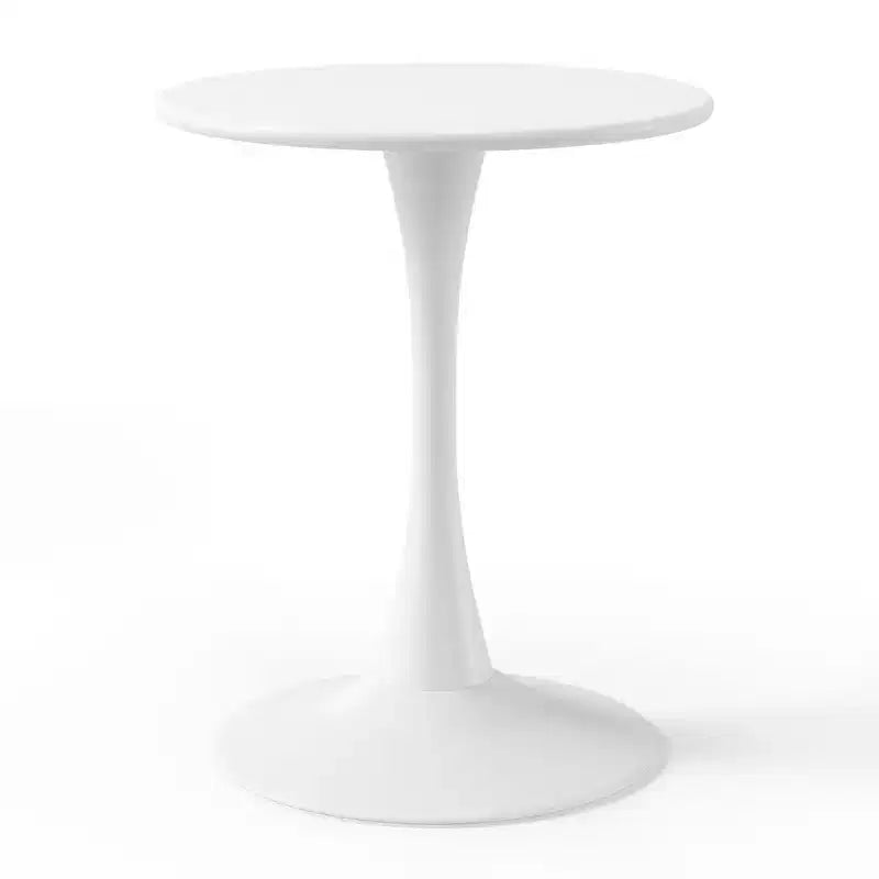 WestinTrends Playa 3-Piece Round Metal Bistro Dining Table Set And Stackable Resin Patio Dining Side Chairs