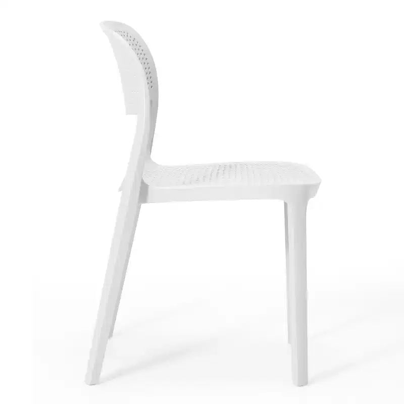 WestinTrends Playa 3-Piece Round Metal Bistro Dining Table Set And Stackable Resin Patio Dining Side Chairs