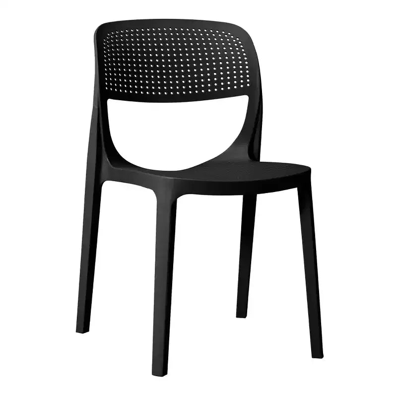 WestinTrends Playa 3-Piece Round Metal Bistro Dining Table Set And Stackable Resin Patio Dining Side Chairs