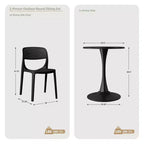 WestinTrends Playa 3-Piece Round Metal Bistro Dining Table Set And Stackable Resin Patio Dining Side Chairs