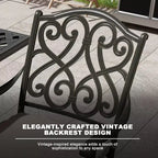 Mondawe Black 3-Piece Cast Aluminum Patio Outdoor Bistro Set with 2 High Bar Swivel Chairs, Square Table (Seat 2)